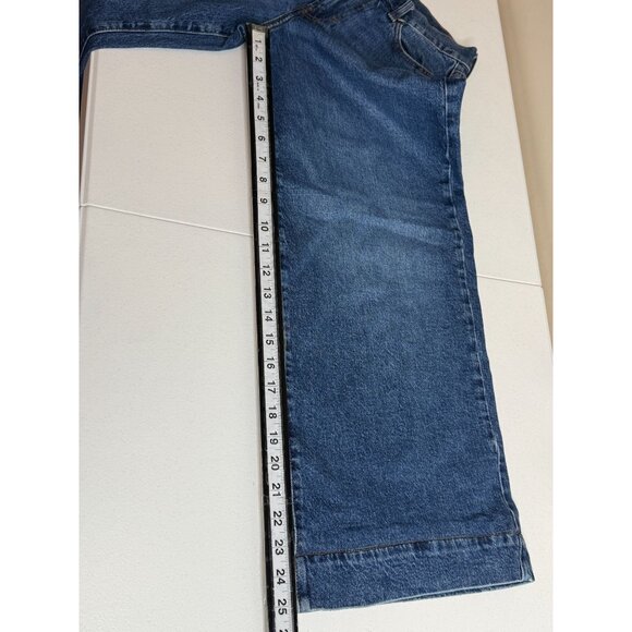 a.n.a High Rise Wide Leg Crop Jeans Blue Size 2 Short - Picture 6 of 7
